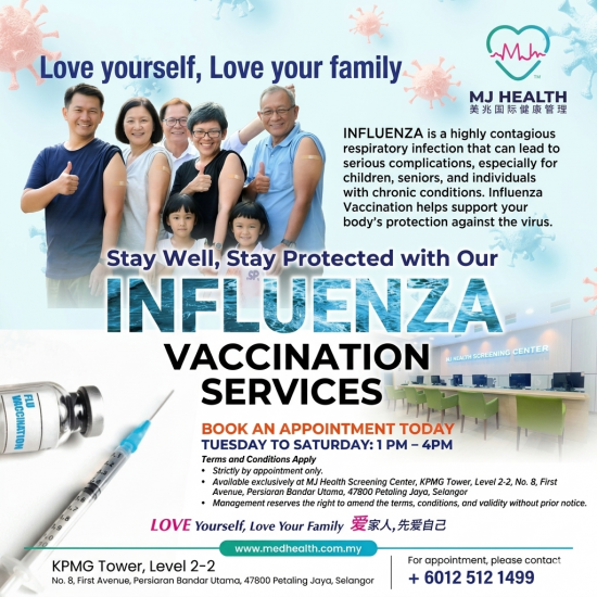 Influenza Vaccine Bandar Utama | MJ Health Screening Center
